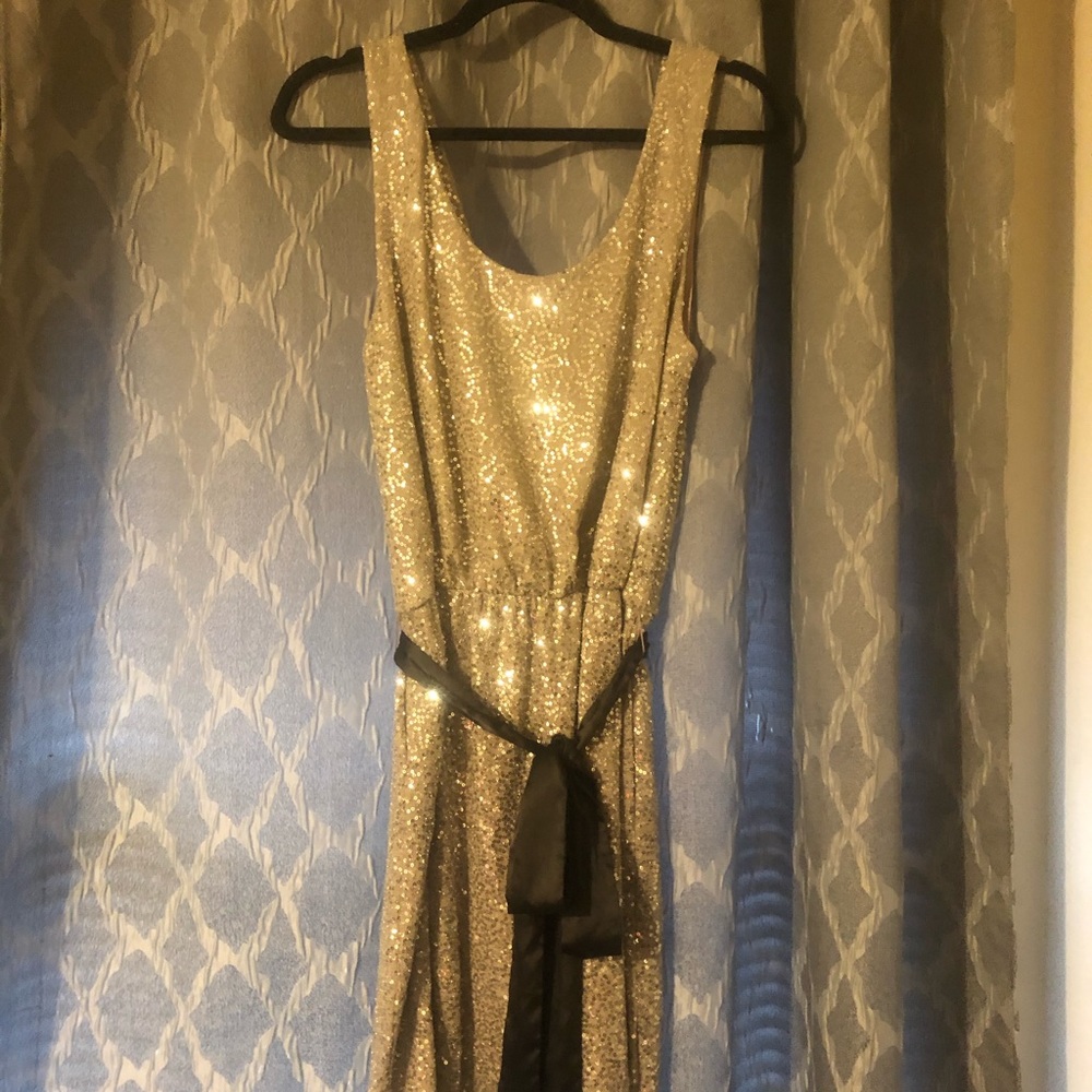 Sexy silver and lavender sequin dress